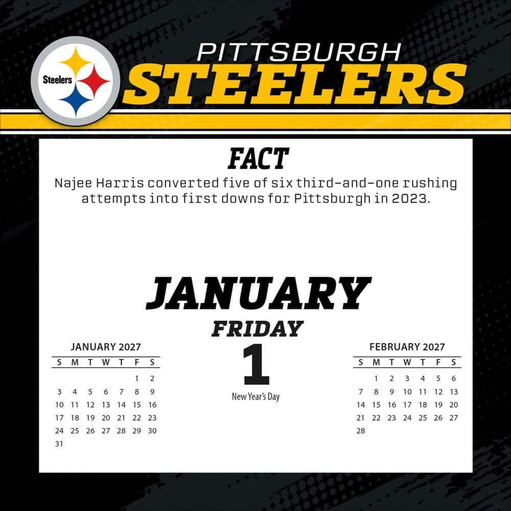 NFL Pittsburgh Steelers 2027 Desk Calendar Second Alternate Image