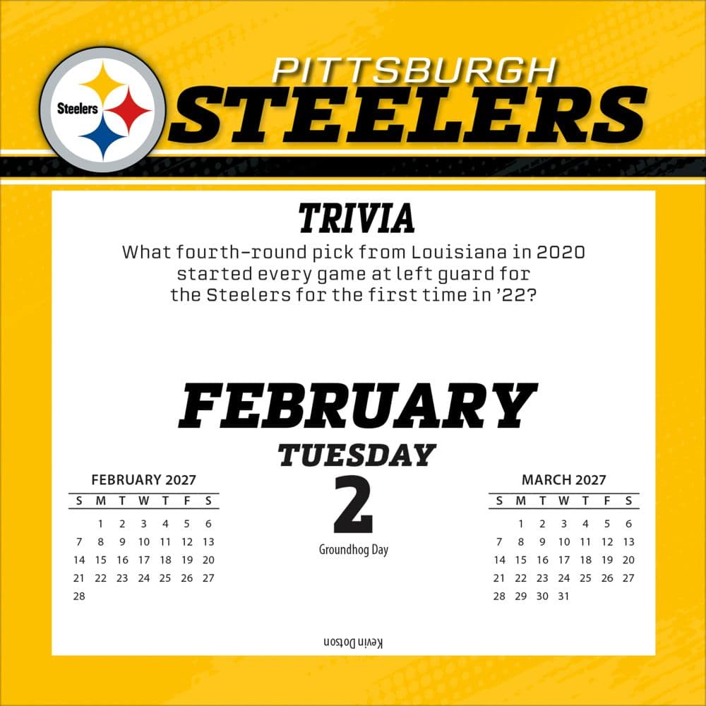 NFL Pittsburgh Steelers 2027 Desk Calendar Third Alternate Image