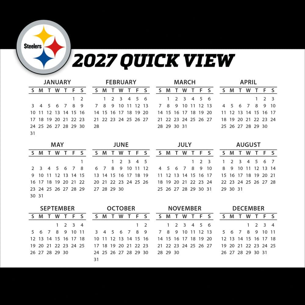 NFL Pittsburgh Steelers 2027 Desk Calendar Fourth Alternate Image