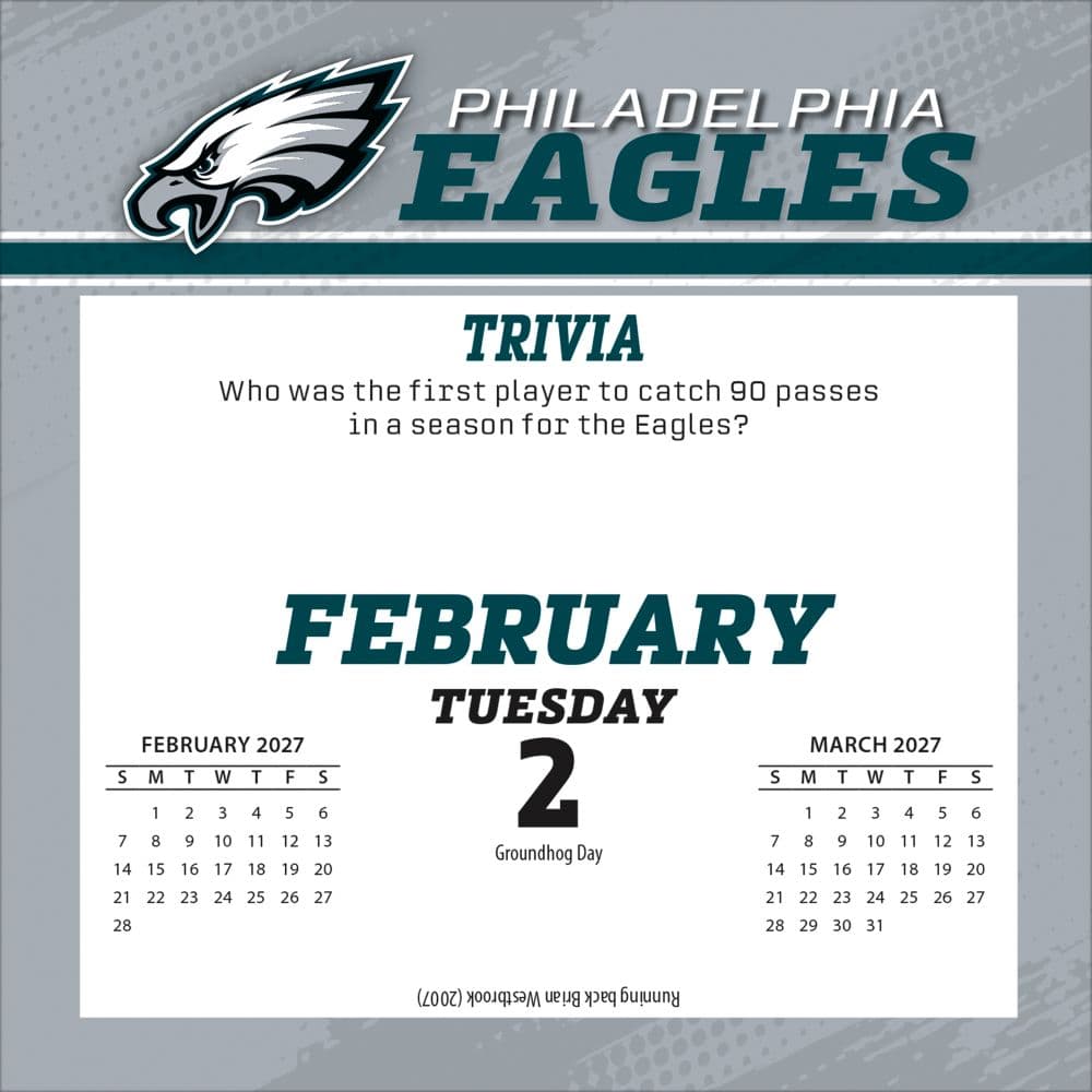 NFL Philadelphia Eagles 2027 Desk Calendar Third Alternate Image