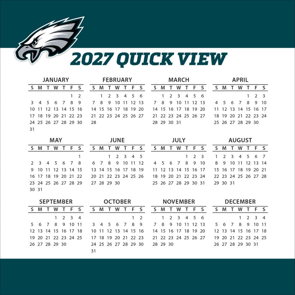 NFL Philadelphia Eagles 2027 Desk Calendar Fourth Alternate Image