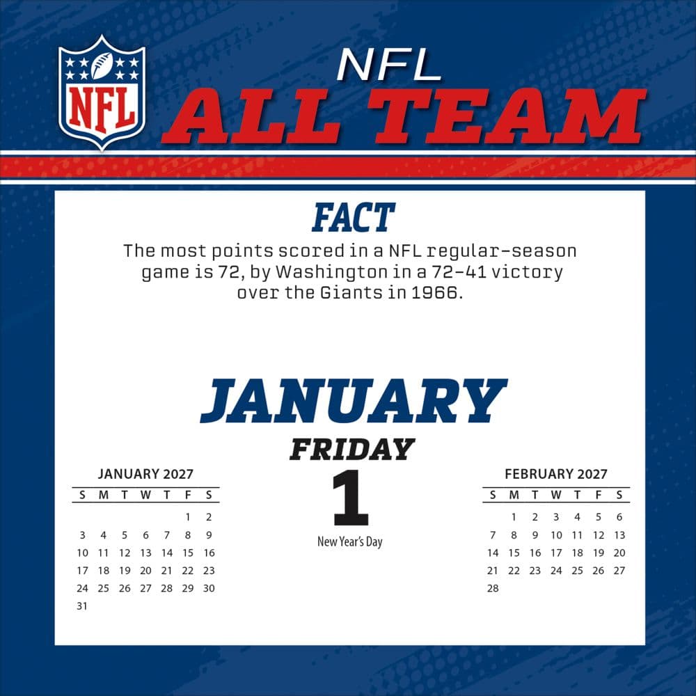NFL All Team 2027 Desk Calendar Second Alternate Image
