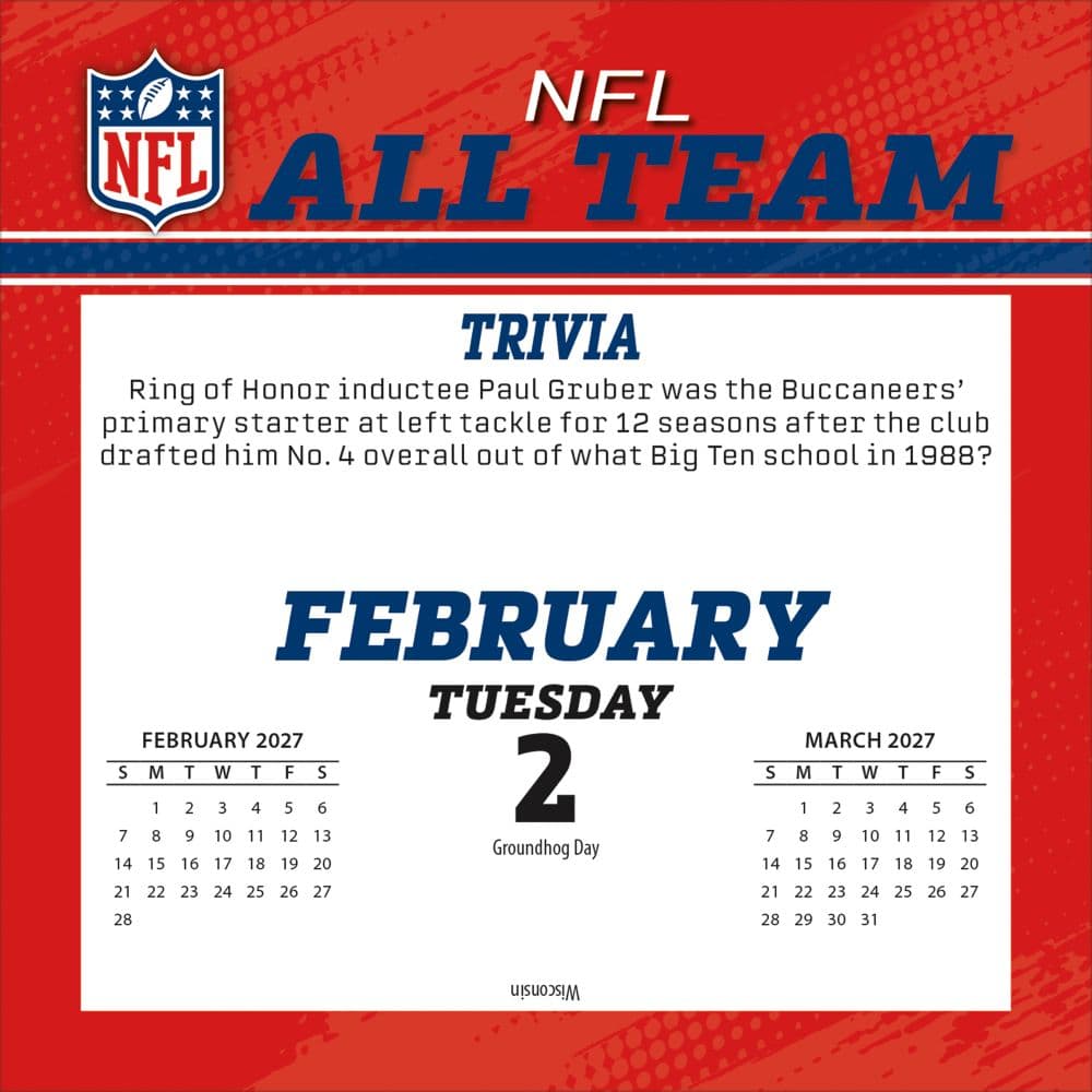 NFL All Team 2027 Desk Calendar Third Alternate Image
