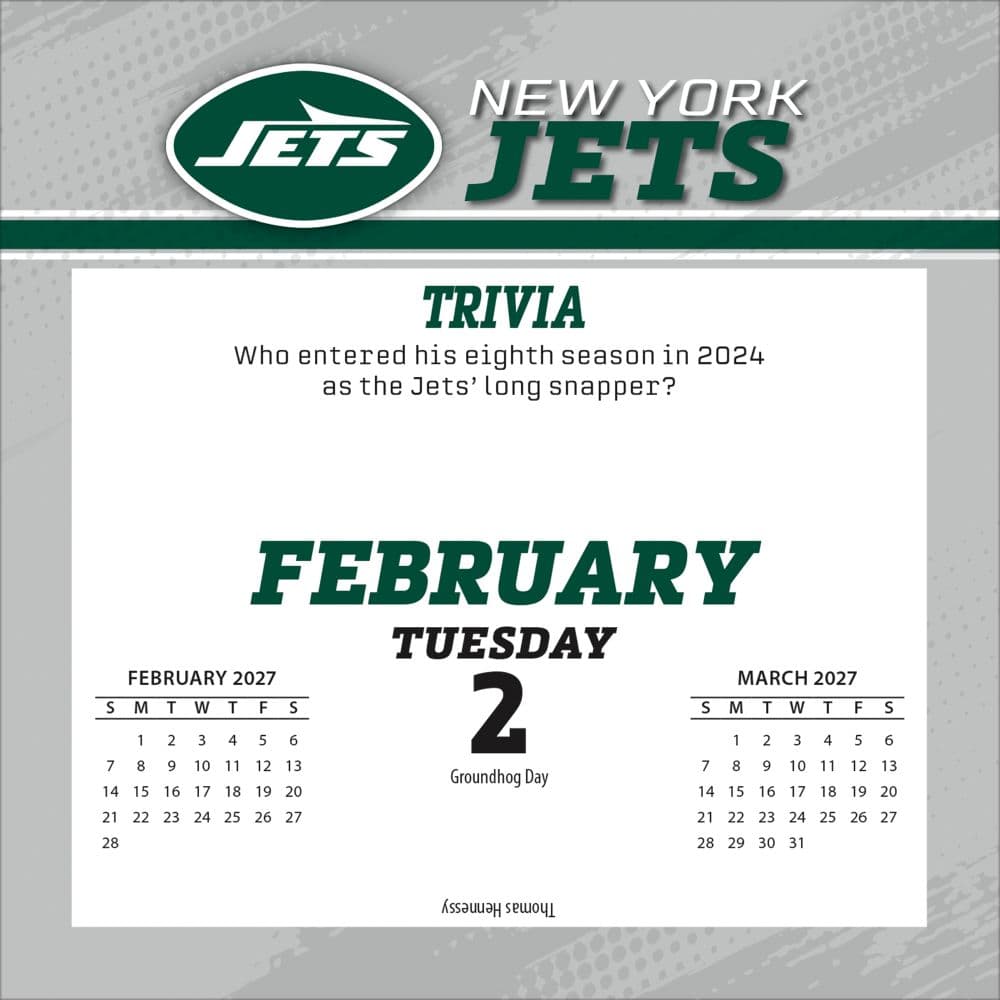 NFL New York Jets 2027 Desk Calendar Third Alternate Image