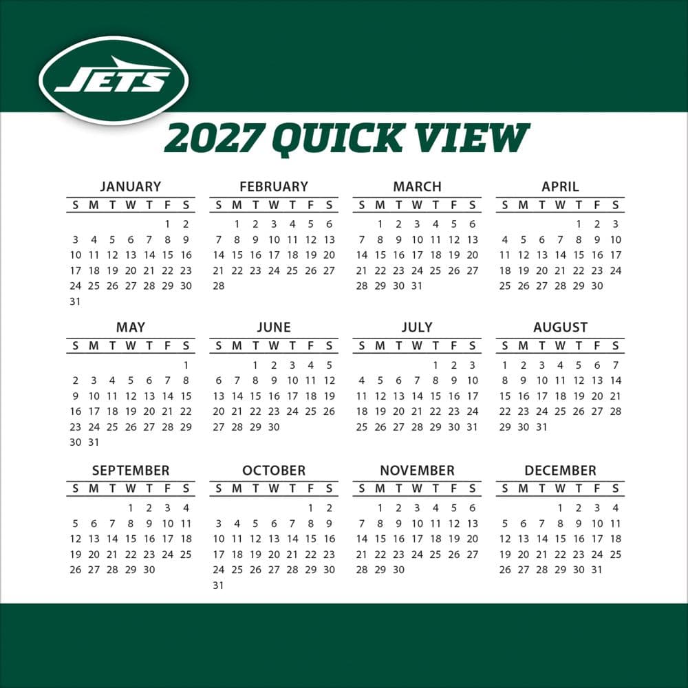 NFL New York Jets 2027 Desk Calendar Fourth Alternate Image