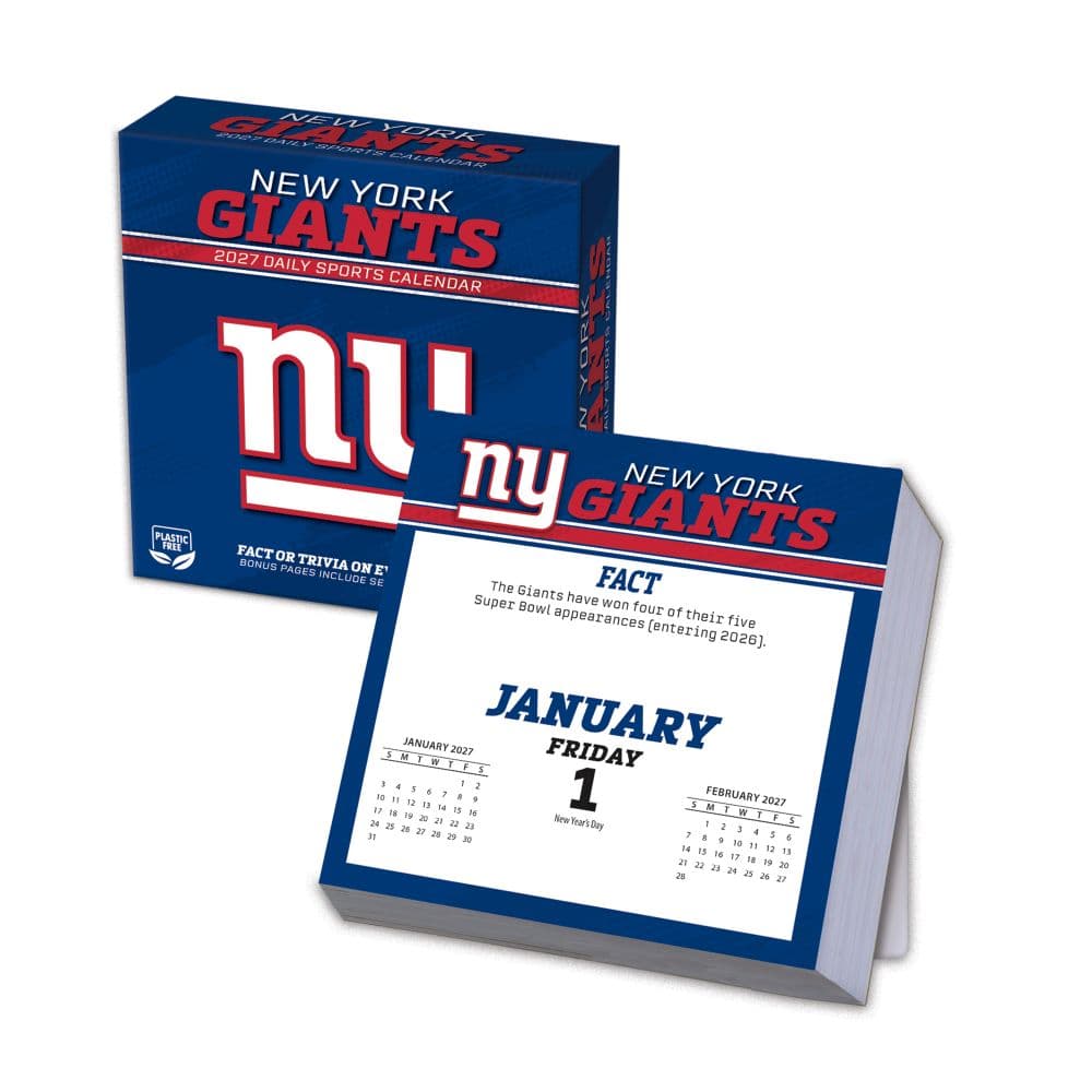 image NFL New York Giants 2027 Desk Calendar Main Product Image
