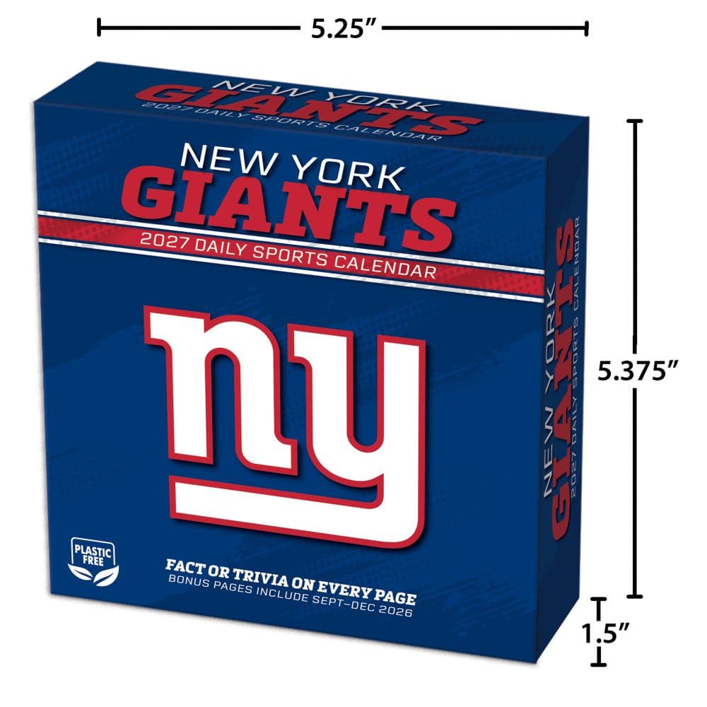 NFL New York Giants 2027 Desk Calendar Fifth Alternate Image