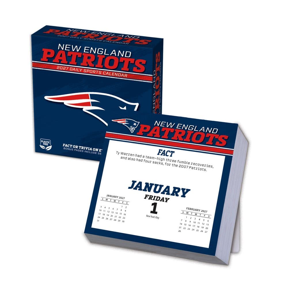 image NFL New England Patriots 2027 Desk Calendar Main Product Image