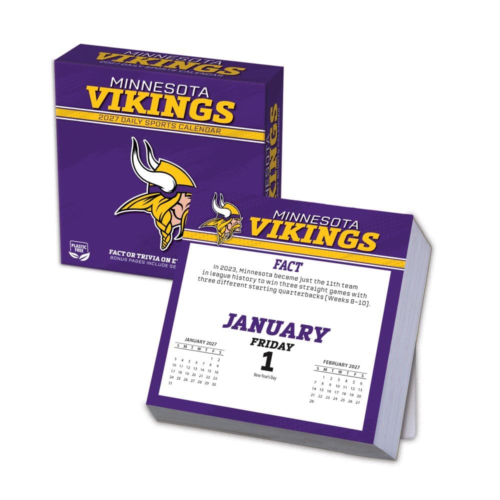NFL Minnesota Vikings 2027 Desk Calendar Main Product Image