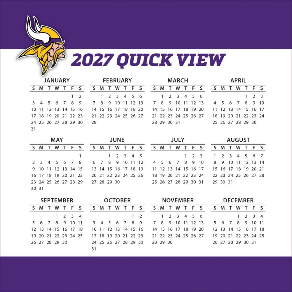 NFL Minnesota Vikings 2027 Desk Calendar Fourth Alternate Image