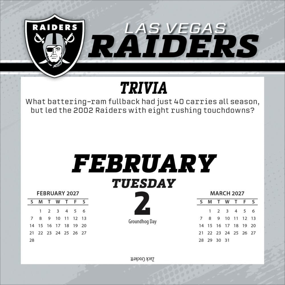 NFL Las Vegas Raiders 2027 Desk Calendar Third Alternate Image