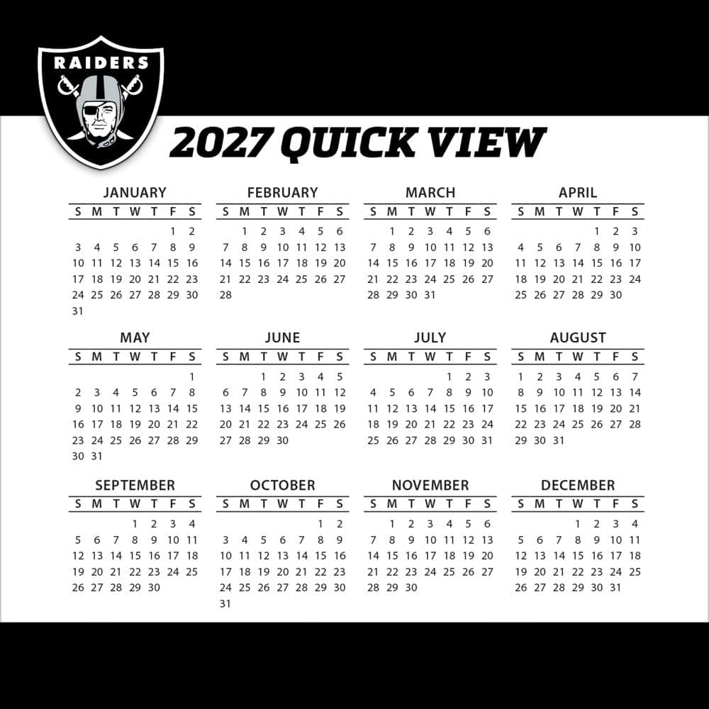 NFL Las Vegas Raiders 2027 Desk Calendar Fourth Alternate Image