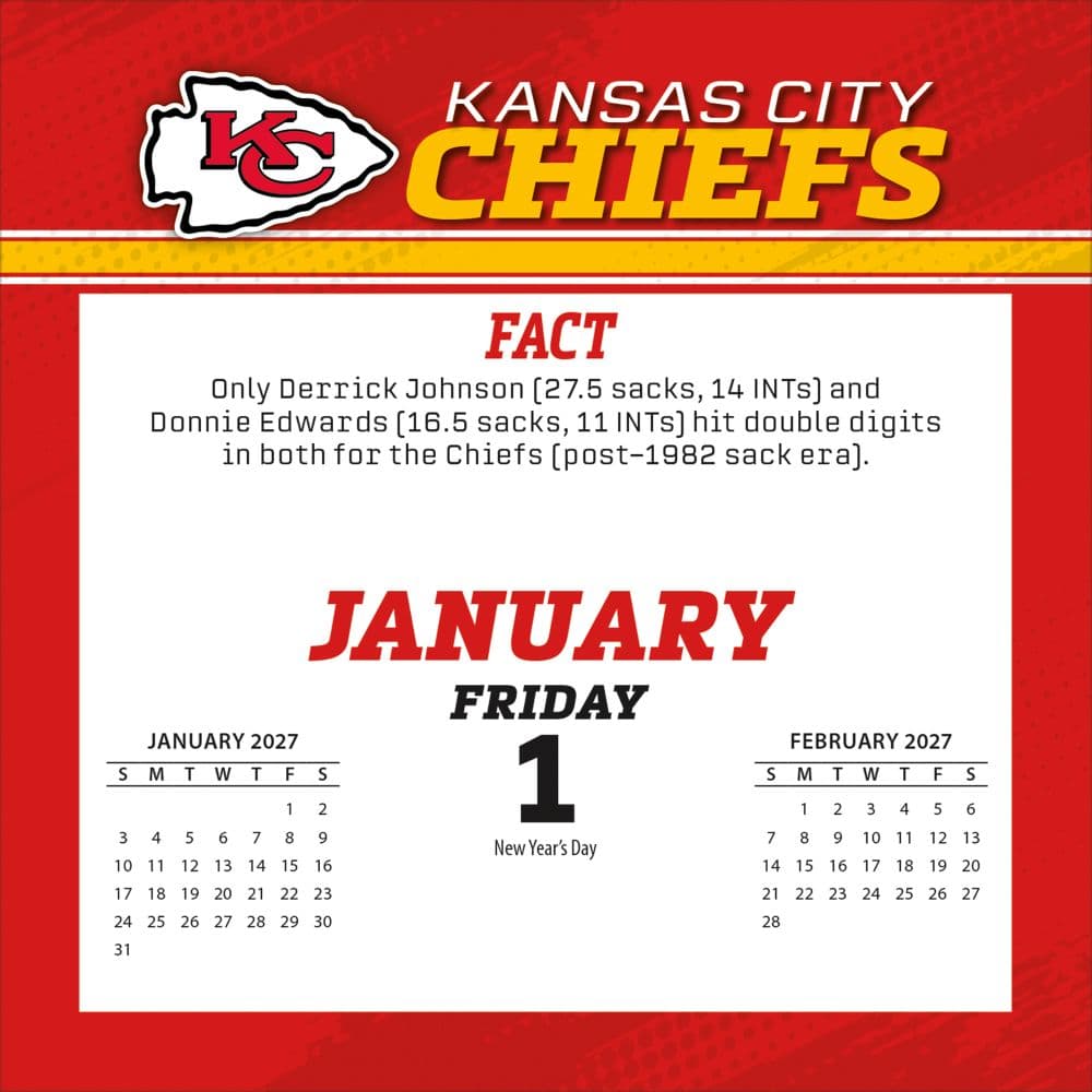 NFL Kansas City Chiefs 2027 Desk Calendar Second Alternate Image