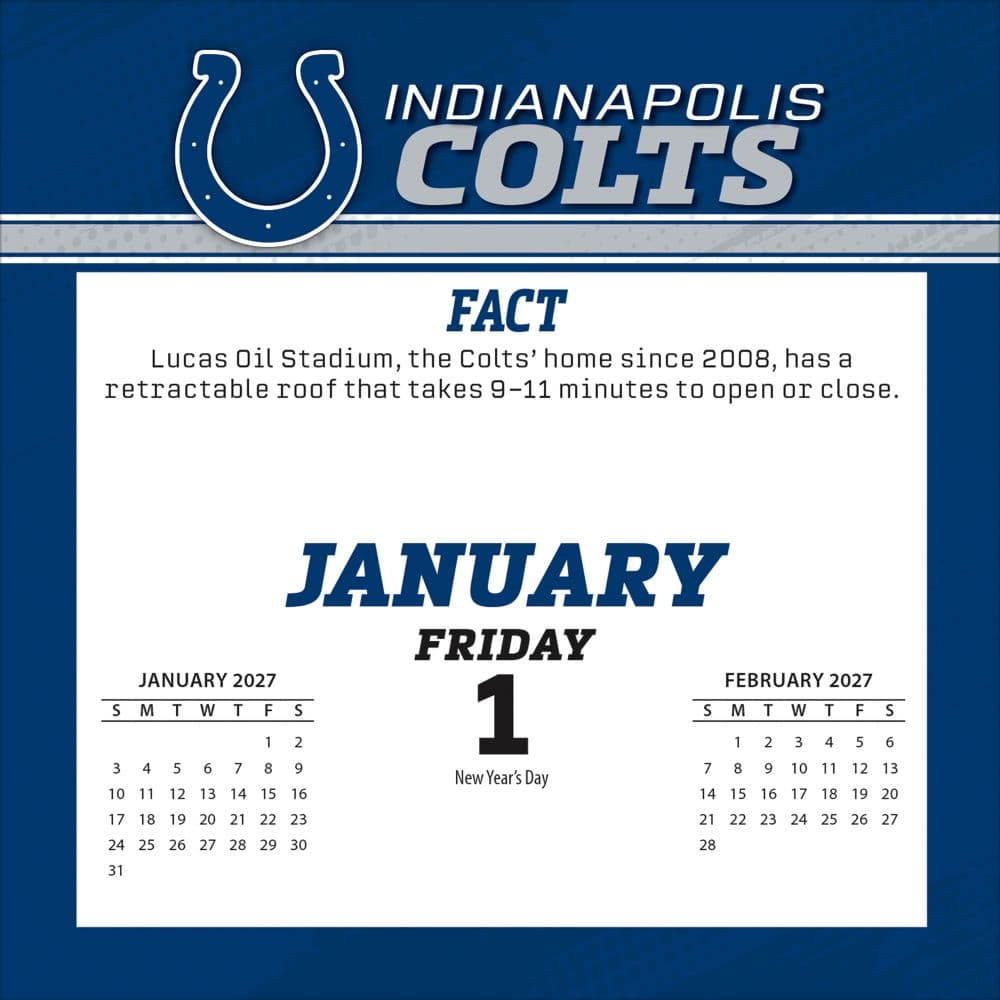 NFL Indianapolis Colts 2027 Desk Calendar Second Alternate Image