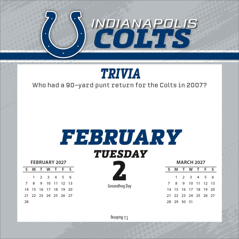 NFL Indianapolis Colts 2027 Desk Calendar Third Alternate Image