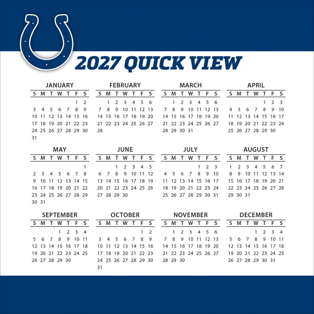 NFL Indianapolis Colts 2027 Desk Calendar Fourth Alternate Image