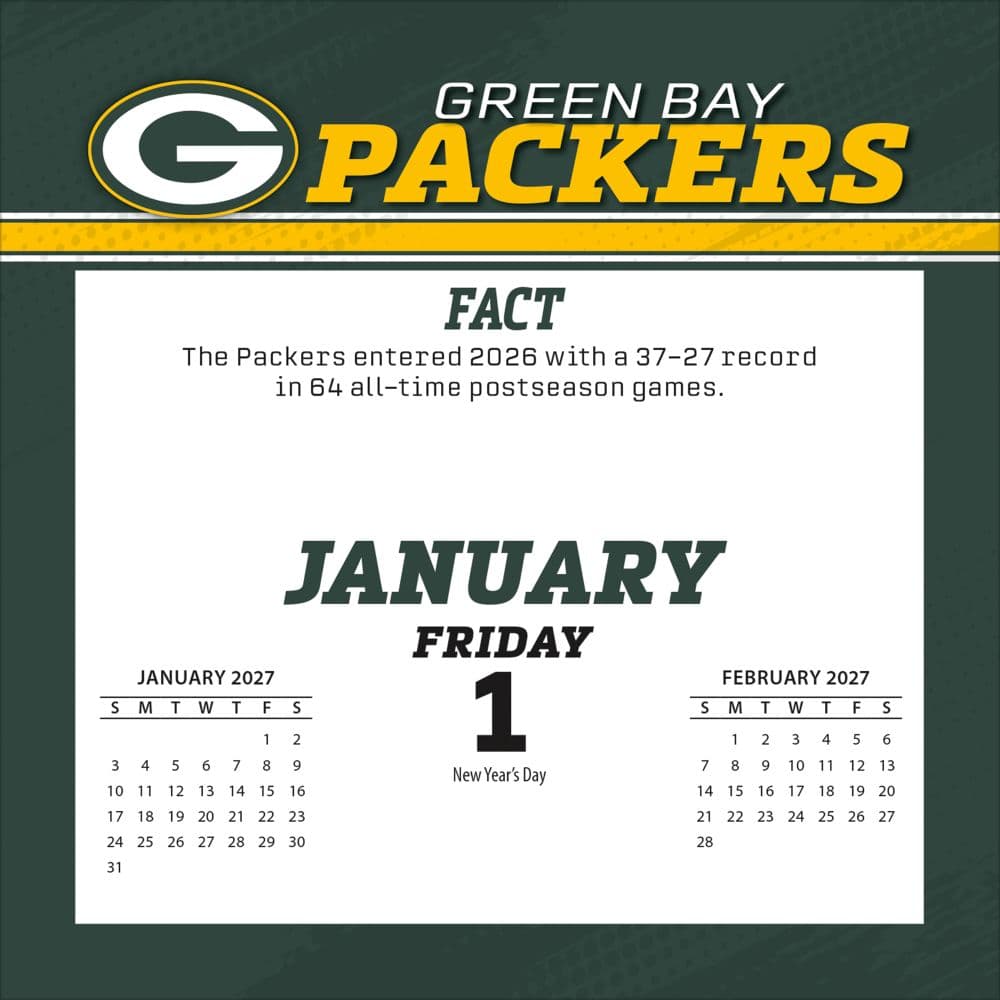 NFL Green Bay Packers 2027 Desk Calendar Second Alternate Image