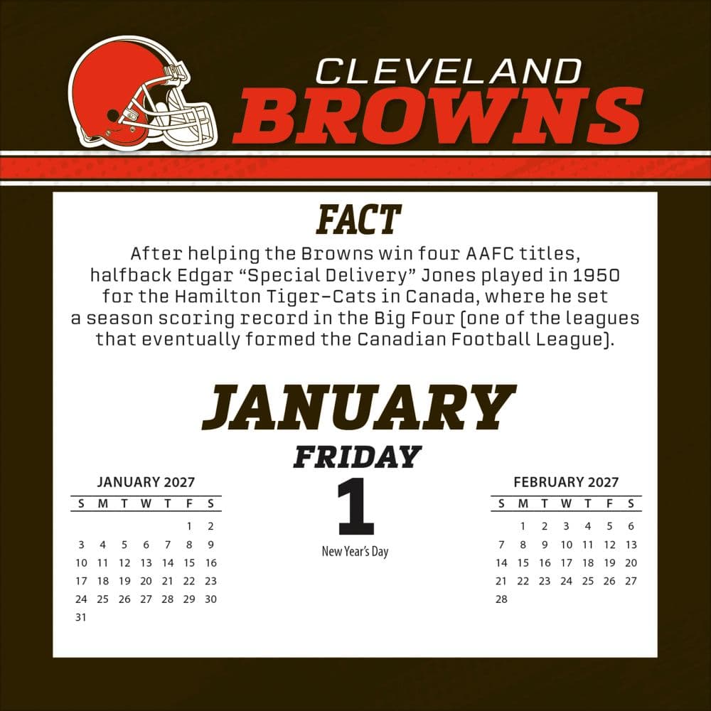 NFL Cleveland Browns 2027 Desk Calendar Second Alternate Image