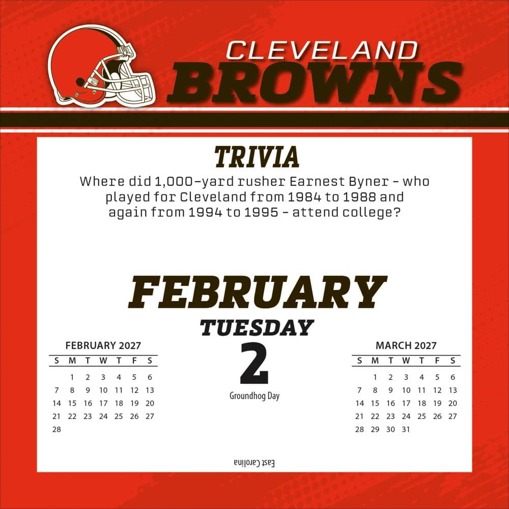 NFL Cleveland Browns 2027 Desk Calendar Third Alternate Image