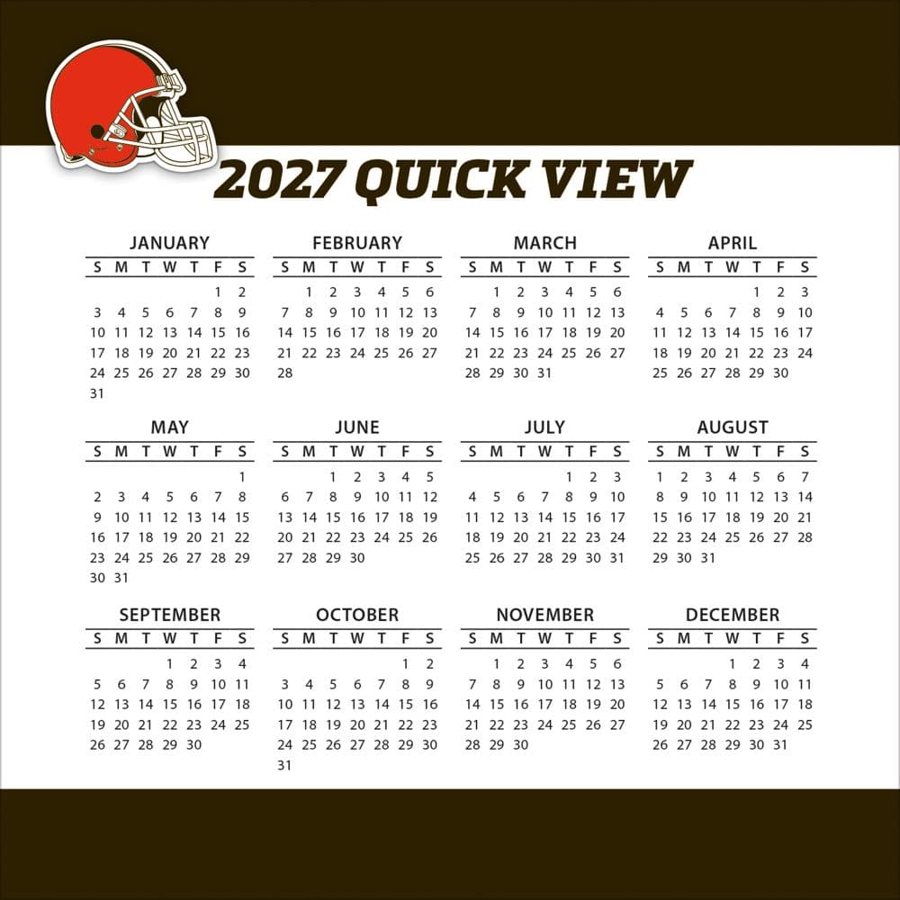 NFL Cleveland Browns 2027 Desk Calendar Fourth Alternate Image