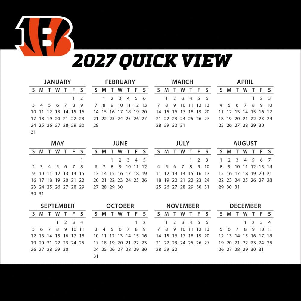 NFL Cincinnati Bengals 2027 Desk Calendar Fourth Alternate Image