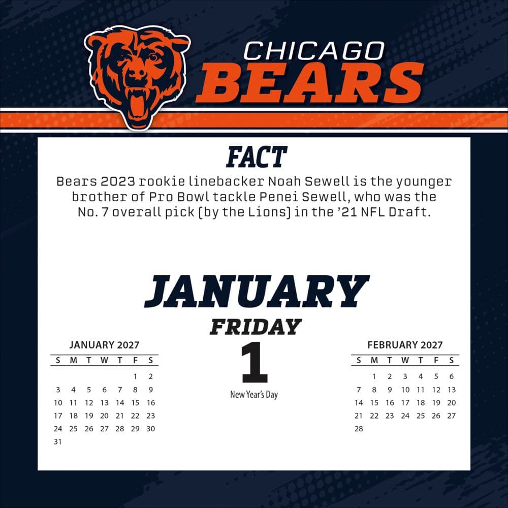 NFL Chicago Bears 2027 Desk Calendar Second Alternate Image