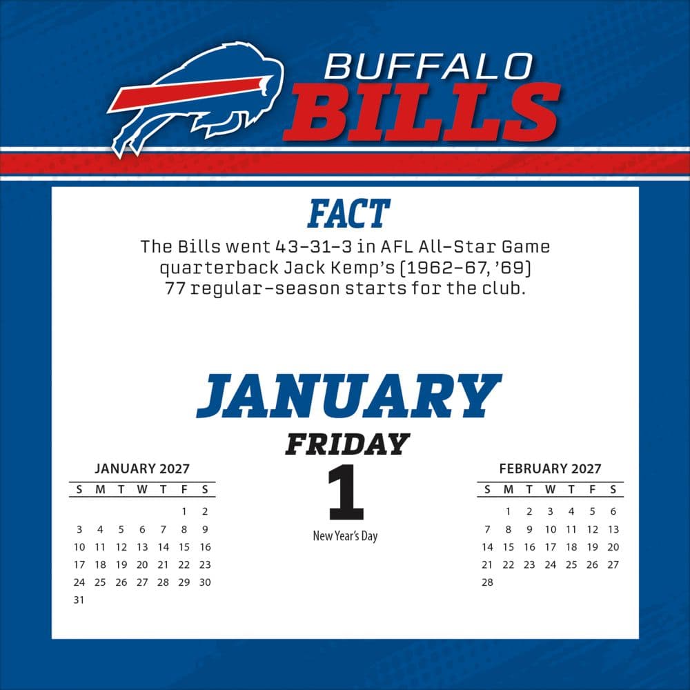 NFL Buffalo Bills 2027 Desk Calendar Second Alternate Image
