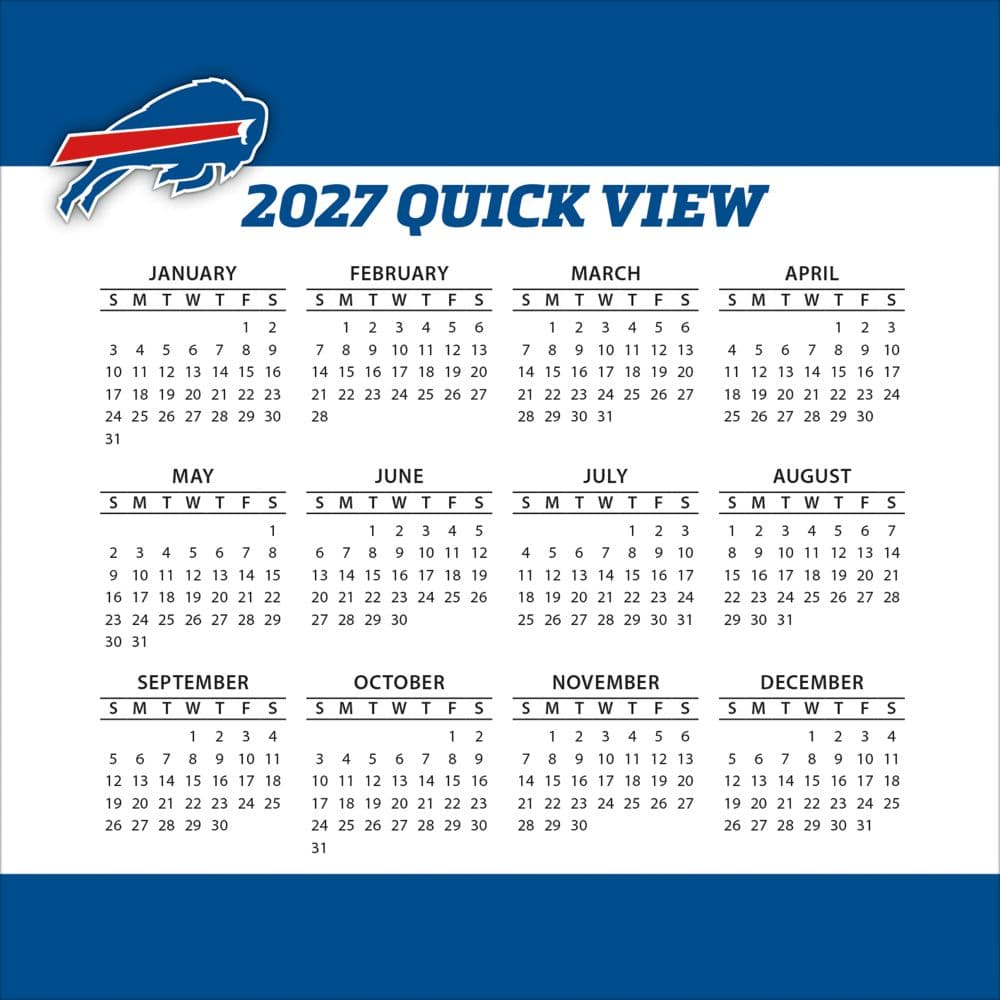 NFL Buffalo Bills 2027 Desk Calendar Fourth Alternate Image