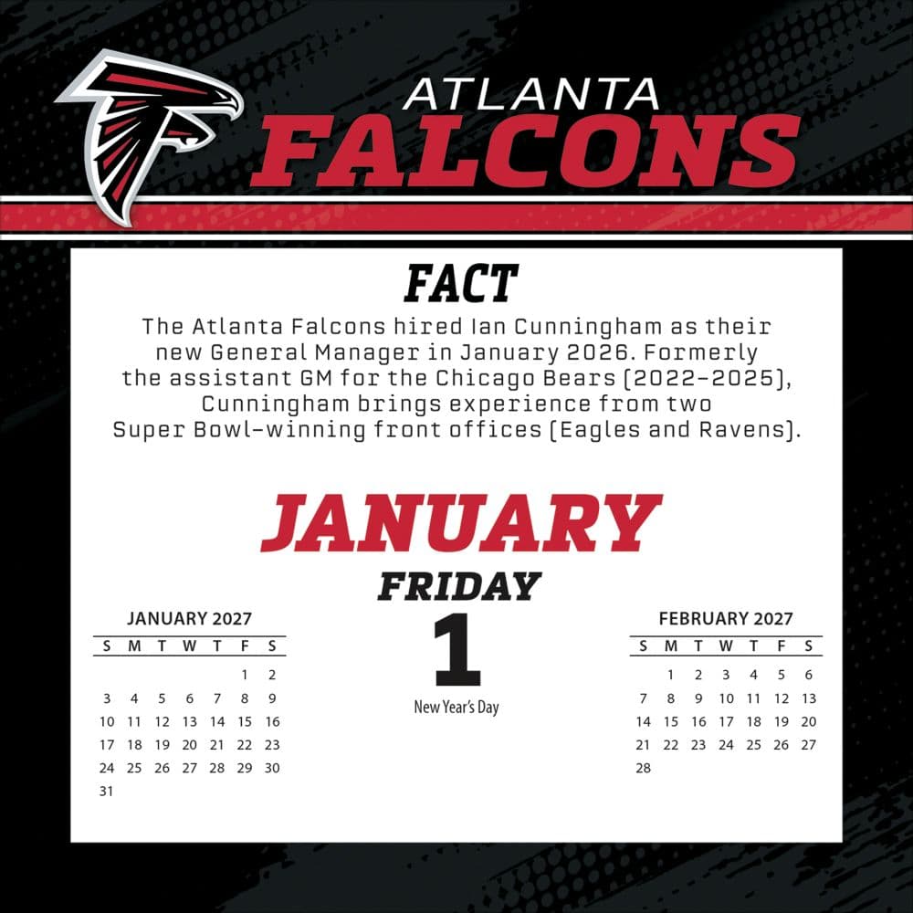 NFL Atlanta Falcons 2027 Desk Calendar Second Alternate Image