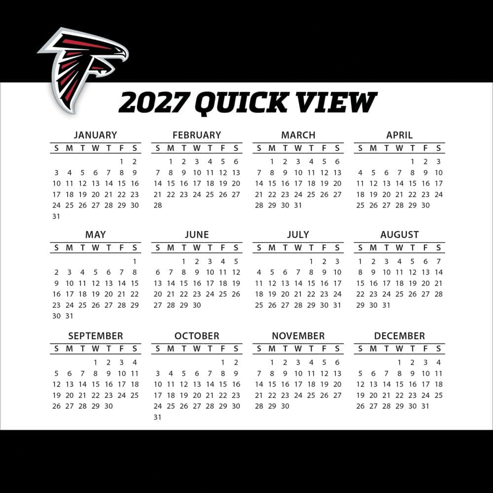NFL Atlanta Falcons 2027 Desk Calendar Fourth Alternate Image