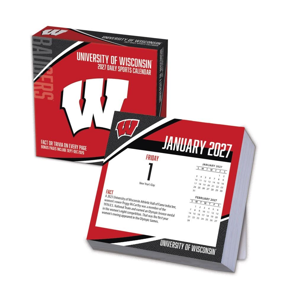 image Wisconsin Badgers 2027 Desk Calendar Main Product Image