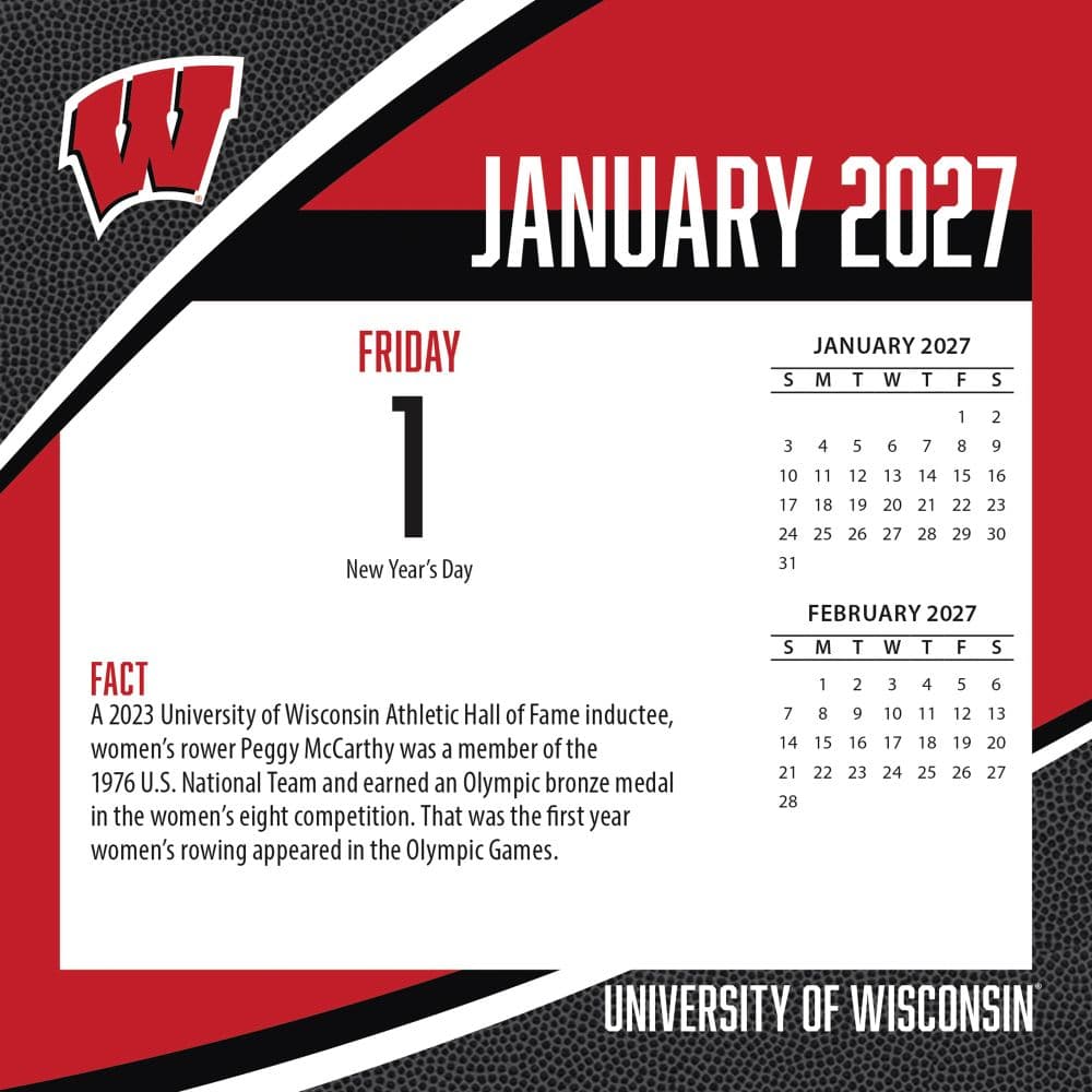 Wisconsin Badgers 2027 Desk Calendar Second Alternate Image