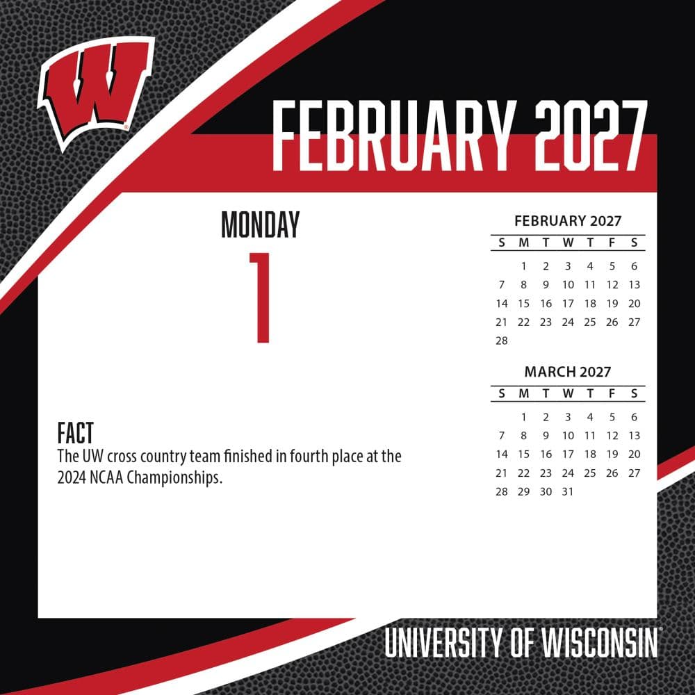 Wisconsin Badgers 2027 Desk Calendar Third Alternate Image