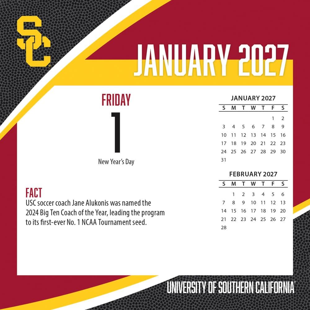 USC Trojans 2027 Desk Calendar Second Alternate Image