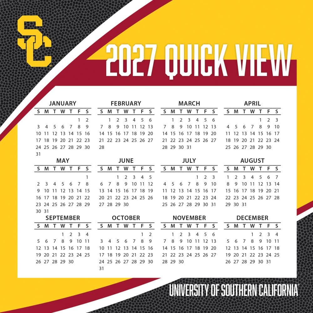 USC Trojans 2027 Desk Calendar Fourth Alternate Image