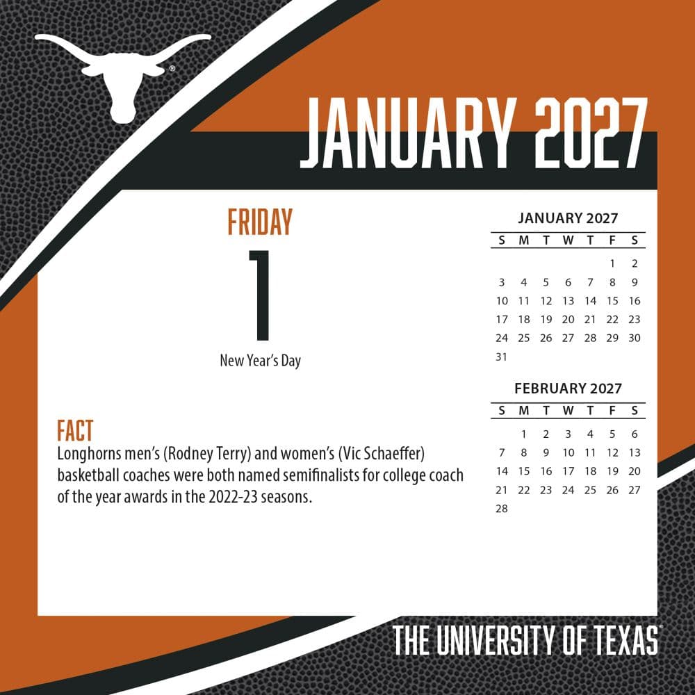 Texas Longhorns 2027 Desk Calendar Second Alternate Image