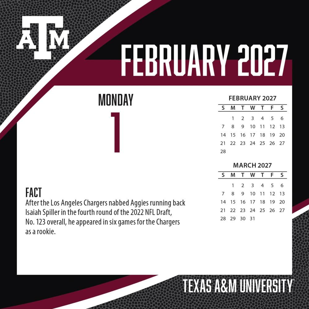Texas Aggies 2027 Desk Calendar Third Alternate Image