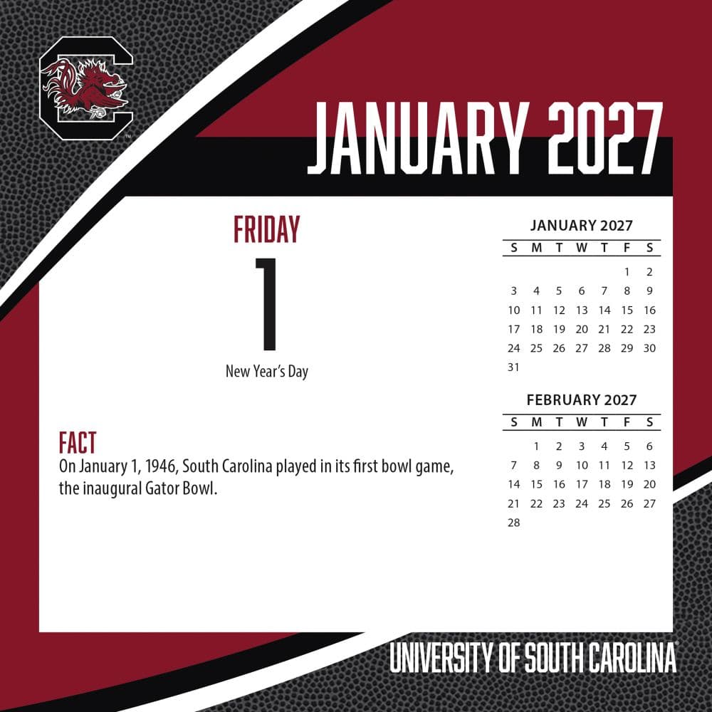 South Carolina Gamecocks 2027 Desk Calendar Second Alternate Image
