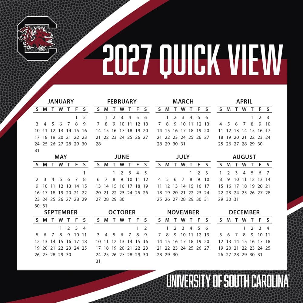 South Carolina Gamecocks 2027 Desk Calendar Fourth Alternate Image