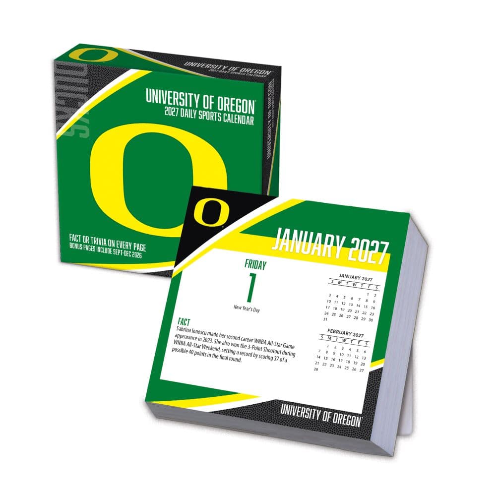 image Oregon Ducks 2027 Desk Calendar Main Product Image