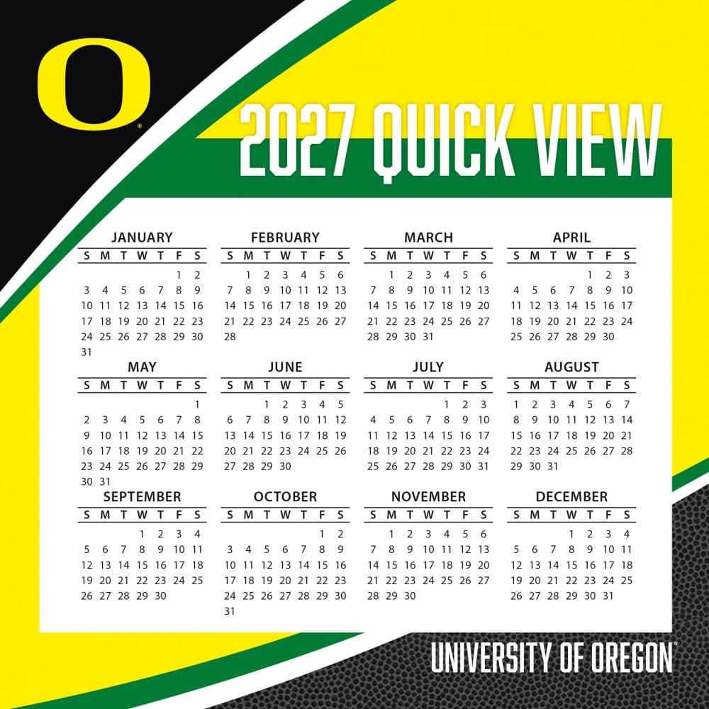 Oregon Ducks 2027 Desk Calendar Fourth Alternate Image
