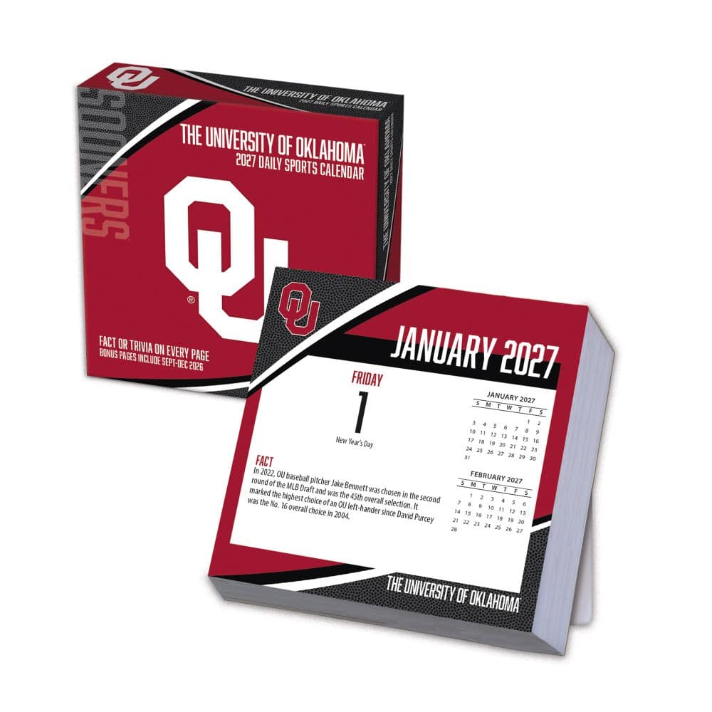 Oklahoma Sooners 2027 Desk Calendar Main Product Image