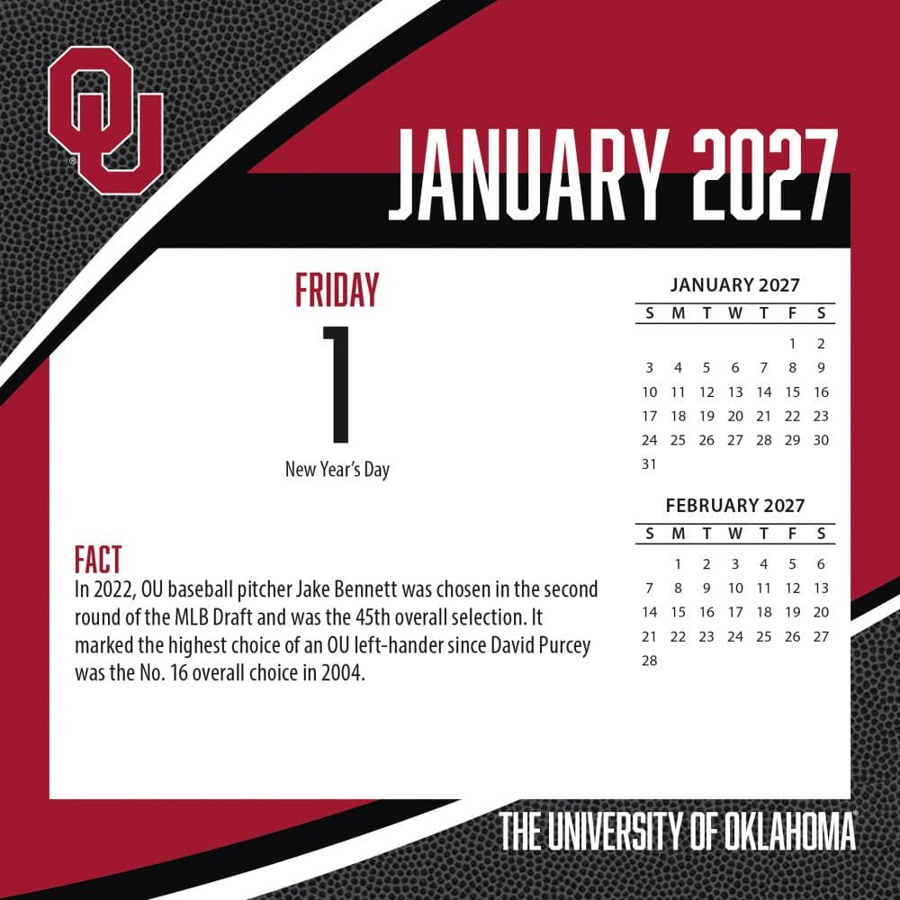Oklahoma Sooners 2027 Desk Calendar Second Alternate Image