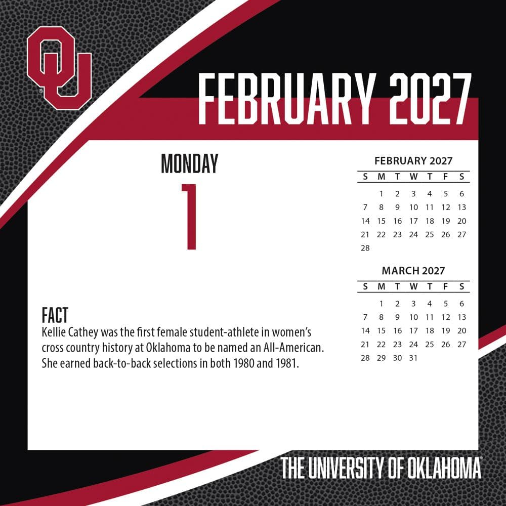Oklahoma Sooners 2027 Desk Calendar Third Alternate Image