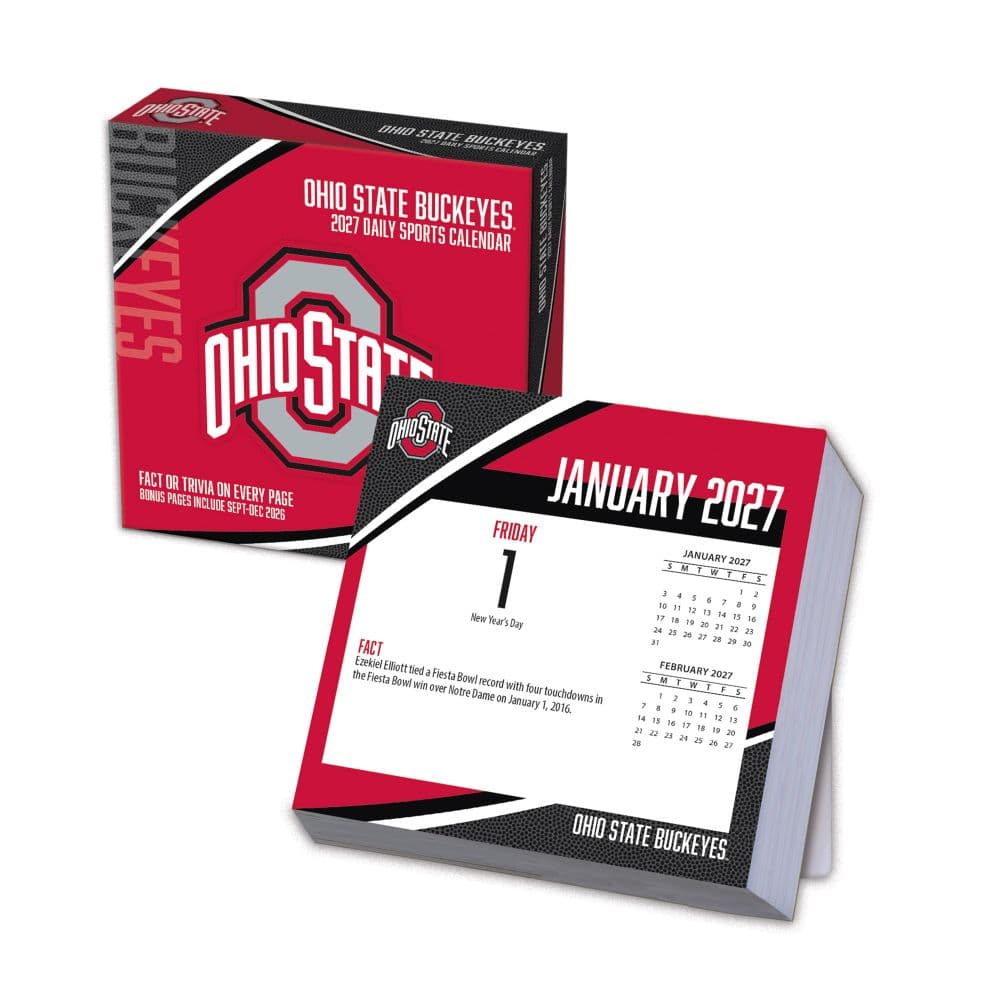 Ohio State Buckeyes 2027 Desk Calendar Main Product Image