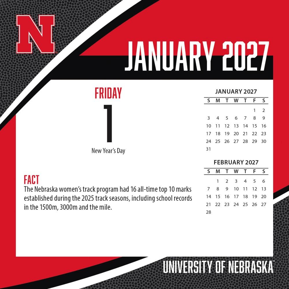 Nebraska Cornhuskers 2027 Desk Calendar Second Alternate Image