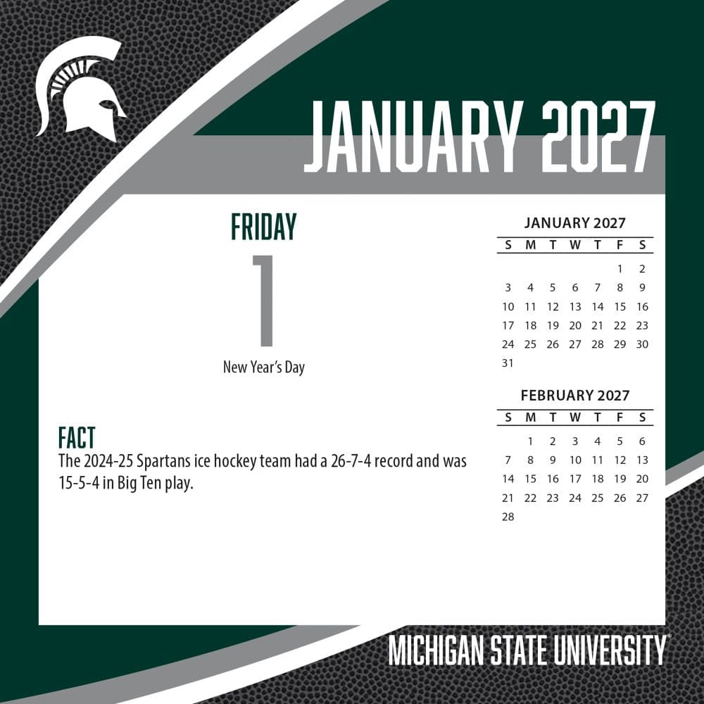 Michigan State Spartans 2027 Desk Calendar Second Alternate Image