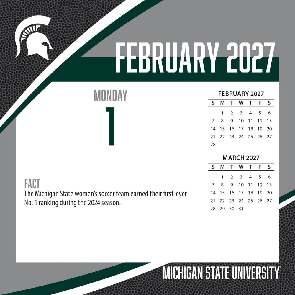 Michigan State Spartans 2027 Desk Calendar Third Alternate Image