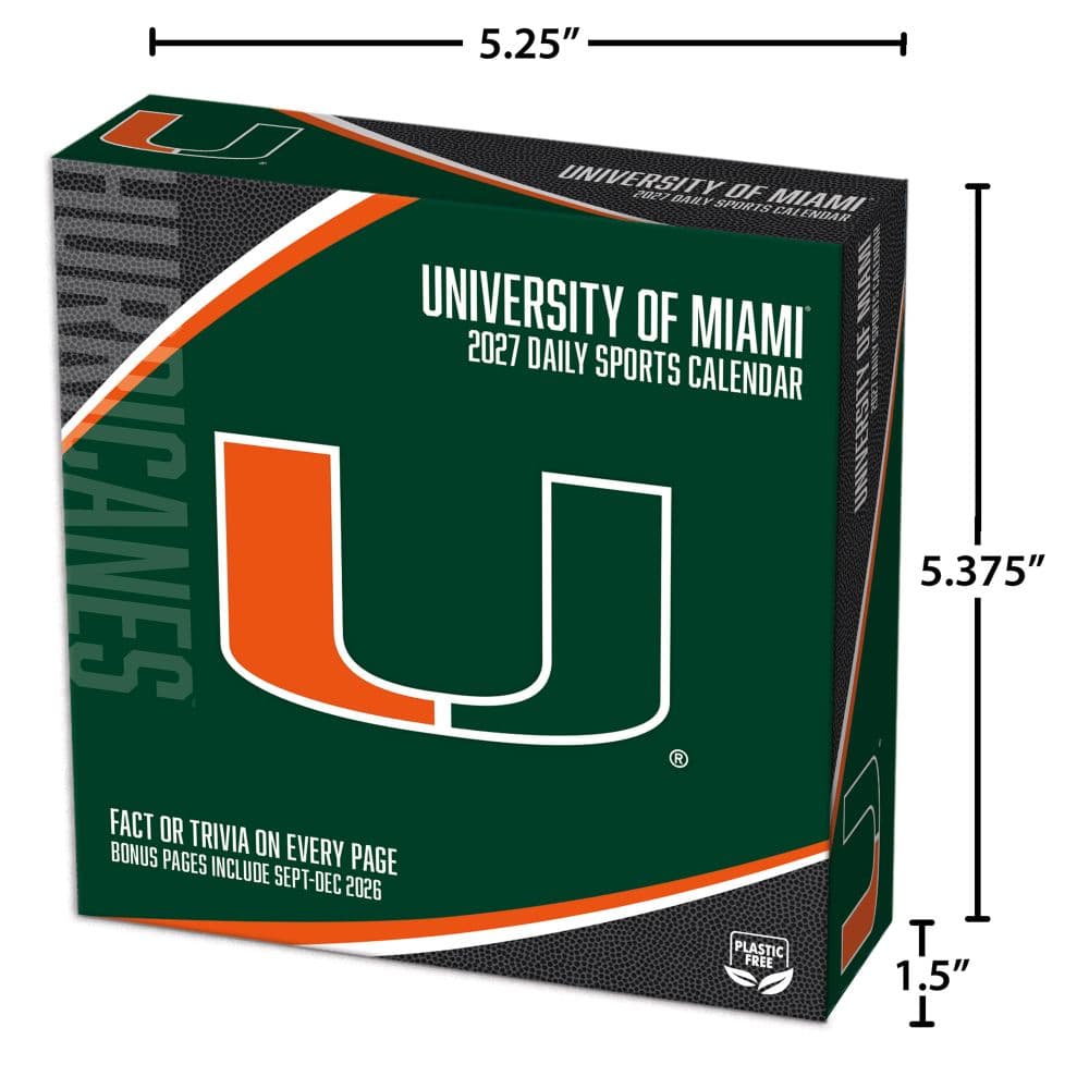 Miami Hurricanes 2027 Desk Calendar Fifth Alternate Image