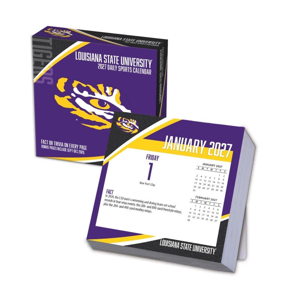 LSU Tigers 2027 Desk Calendar Main Product Image